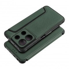 Peněženkové pouzdro Razor Book na XIAOMI Redmi Note 13 4G Uhlíkové vlákno, Karbonový vzor  Tmavě zelený