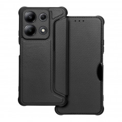 Peněženkové pouzdro Razor Book na XIAOMI Redmi Note 13 4G Uhlíkové vlákno, Karbonový vzor  Černý