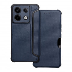 Peněženkové pouzdro Razor Book na XIAOMI Redmi Note 13 Pro 5G Uhlíkové vlákno, Karbonový vzor  Modrý