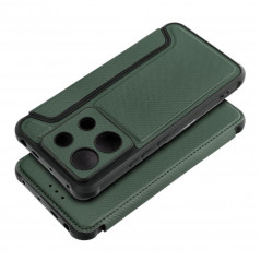Peněženkové pouzdro Razor Book na XIAOMI Redmi Note 13 Pro 5G Uhlíkové vlákno, Karbonový vzor  Tmavě zelený