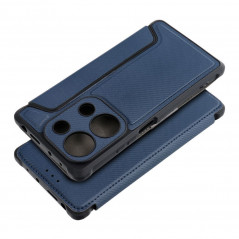 Peněženkové pouzdro Razor Book na XIAOMI Redmi Note 13 Pro 4G Uhlíkové vlákno, Karbonový vzor  Modrý