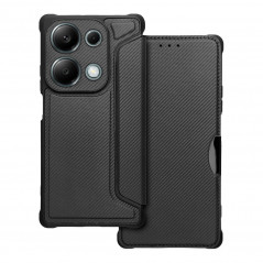 Peněženkové pouzdro Razor Book na XIAOMI Redmi Note 13 Pro 4G Uhlíkové vlákno, Karbonový vzor  Černý