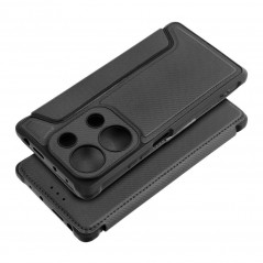 Peněženkové pouzdro Razor Book na XIAOMI Redmi Note 13 Pro 4G Uhlíkové vlákno, Karbonový vzor  Černý