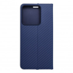 Peněženkové pouzdro LUNA Book Carbon na XIAOMI Redmi Note 13 5G Uhlíkové vlákno, Elegantní  Modrý