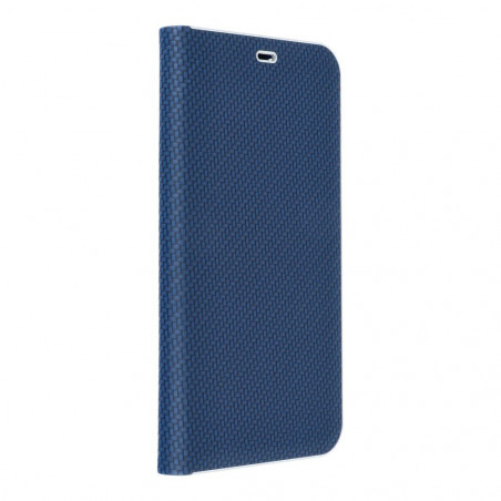 Peněženkové pouzdro LUNA Book Carbon na XIAOMI Redmi Note 13 Pro 5G Uhlíkové vlákno, Elegantní  Modrý