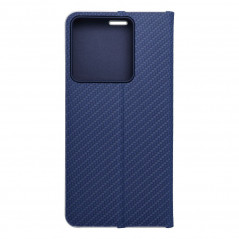 Peněženkové pouzdro LUNA Book Carbon na XIAOMI Redmi Note 13 Pro 5G Uhlíkové vlákno, Elegantní  Modrý