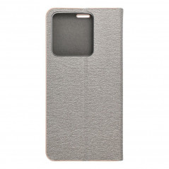 Peněženkové pouzdro LUNA Book Gold na XIAOMI Redmi Note 13 5G Elegantní  Stříbrný
