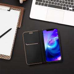 Peněženkové pouzdro LUNA Book Gold na XIAOMI Redmi Note 13 Pro Plus 5G Elegantní  Černý