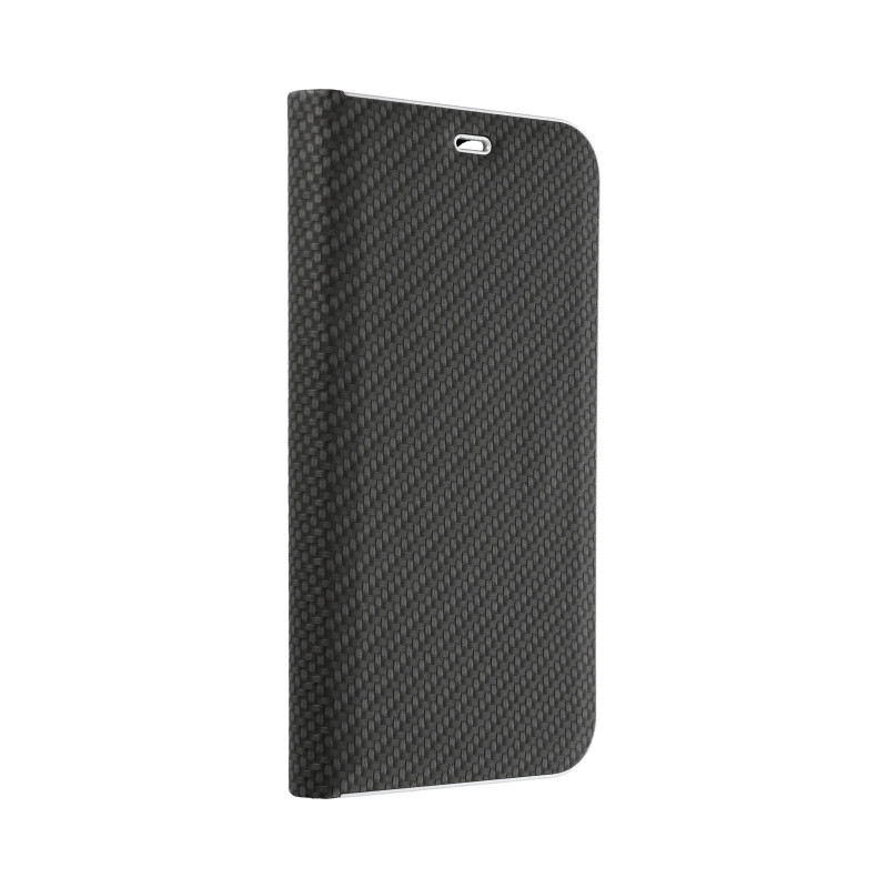 Peněženkové pouzdro LUNA Book Carbon na XIAOMI Redmi Note 13 Pro 4G Uhlíkové vlákno, Elegantní  Černý