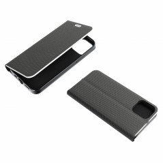 Peněženkové pouzdro LUNA Book Carbon na XIAOMI Redmi Note 13 Pro 4G Uhlíkové vlákno, Elegantní  Černý