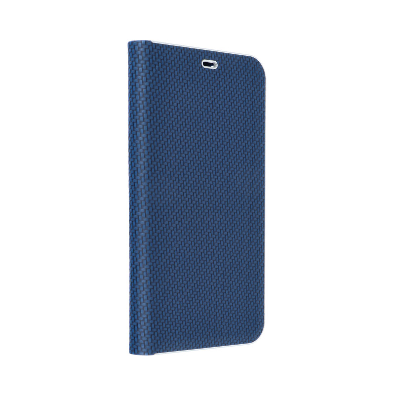 Peněženkové pouzdro LUNA Book Carbon na XIAOMI Redmi Note 13 Pro 4G Uhlíkové vlákno, Elegantní  Modrý