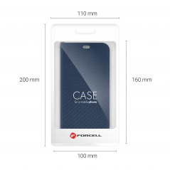 Peněženkové pouzdro LUNA Book Carbon na XIAOMI Redmi Note 13 Pro 4G Uhlíkové vlákno, Elegantní  Modrý