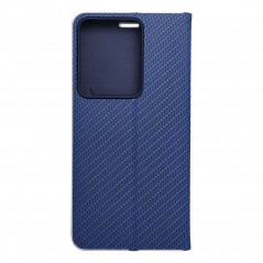 Peněženkové pouzdro LUNA Book Carbon na XIAOMI Redmi Note 13 Pro 4G Uhlíkové vlákno, Elegantní  Modrý