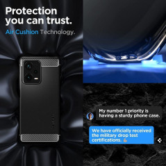 Kryt Spigen Armor na XIAOMI Redmi Note 12 Pro Plus 5G Uhlíkové vlákno, Elegantní  Černý