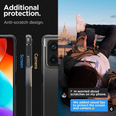 Kryt Spigen Armor na XIAOMI Redmi Note 12 Pro Plus 5G Uhlíkové vlákno, Elegantní  Černý