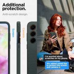 Kryt Spigen  Liquid Air na Samsung Galaxy A35 Temně zelená