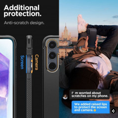 Kryt Spigen Armor na Samsung Galaxy A55 Uhlíkové vlákno, Elegantní  Černý