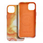 Kryt Leather Mag Cover na Apple iPhone 14 Plus Elegantní  MagSAFE  Oranžová skvrna