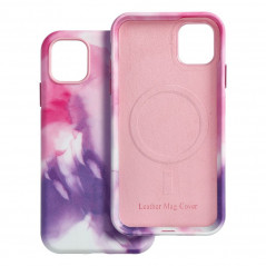 Kryt Leather Mag Cover na Apple iPhone 11 Elegantní  MagSAFE  Fialová skvrna
