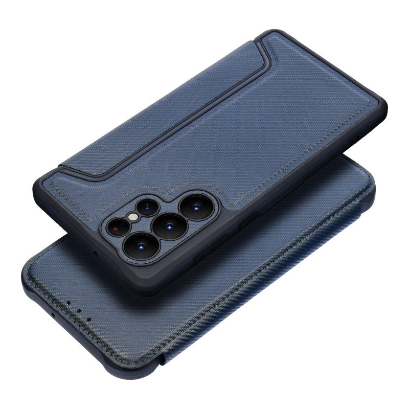 Peněženkové pouzdro Razor Book na Samsung Galaxy A04s Uhlíkové vlákno, Karbonový vzor  Modrý