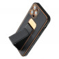 Kryt LEATHER Case Kickstand na Samsung Galaxy S20 FE 5G 2022 Černý