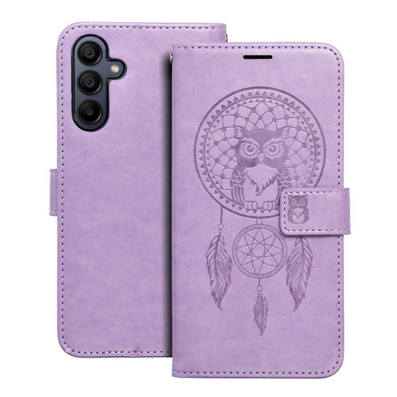Peněženkové pouzdro MEZZO Book na Samsung Galaxy A15 LTE Lapač snů  Fialový (Purple)