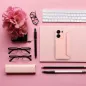 Peněženkové pouzdro Piano Book na Samsung Galaxy A15 5G Světle broskvový