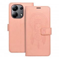 Peněženkové pouzdro MEZZO Book na XIAOMI Redmi Note 13 4G Lapač snů  Světle broskvový