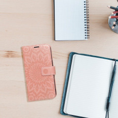 Peněženkové pouzdro MEZZO Book na XIAOMI Redmi Note 13 Pro 5G Mandala  Světle broskvový