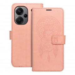 Peněženkové pouzdro MEZZO Book na XIAOMI Redmi Note 13 Pro Plus 5G Lapač snů  Světle broskvový