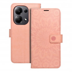 Peněženkové pouzdro MEZZO Book na XIAOMI Redmi Note 13 Pro 4G Mandala  Světle broskvový