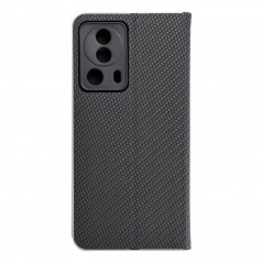 Peněženkové pouzdro LUNA Book Carbon na XIAOMI 13 Lite Uhlíkové vlákno, Elegantní  Černý