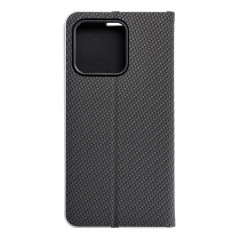 Peněženkové pouzdro LUNA Book Carbon na XIAOMI 13 Uhlíkové vlákno, Elegantní  Černý