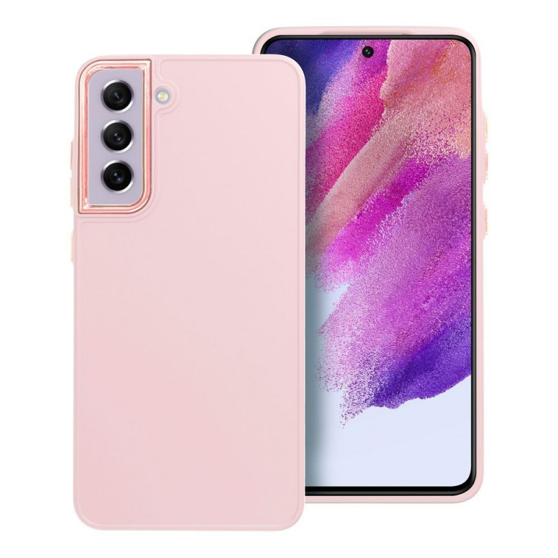 Kryt FRAME na Samsung Galaxy S21 FE 5G Elegantní  Pudrově růžový