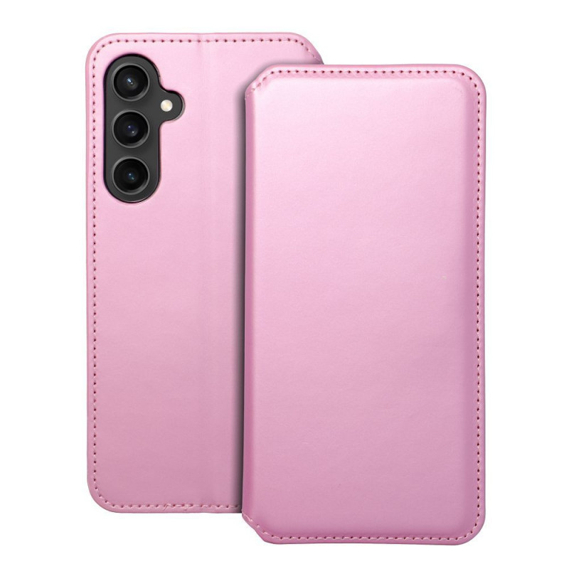 Peněženkové pouzdro Dual Pocket book na Samsung Galaxy S23 FE Světle růžový