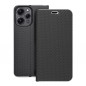 Peněženkové pouzdro LUNA Book Carbon na XIAOMI Redmi 12 Uhlíkové vlákno, Elegantní  Černý