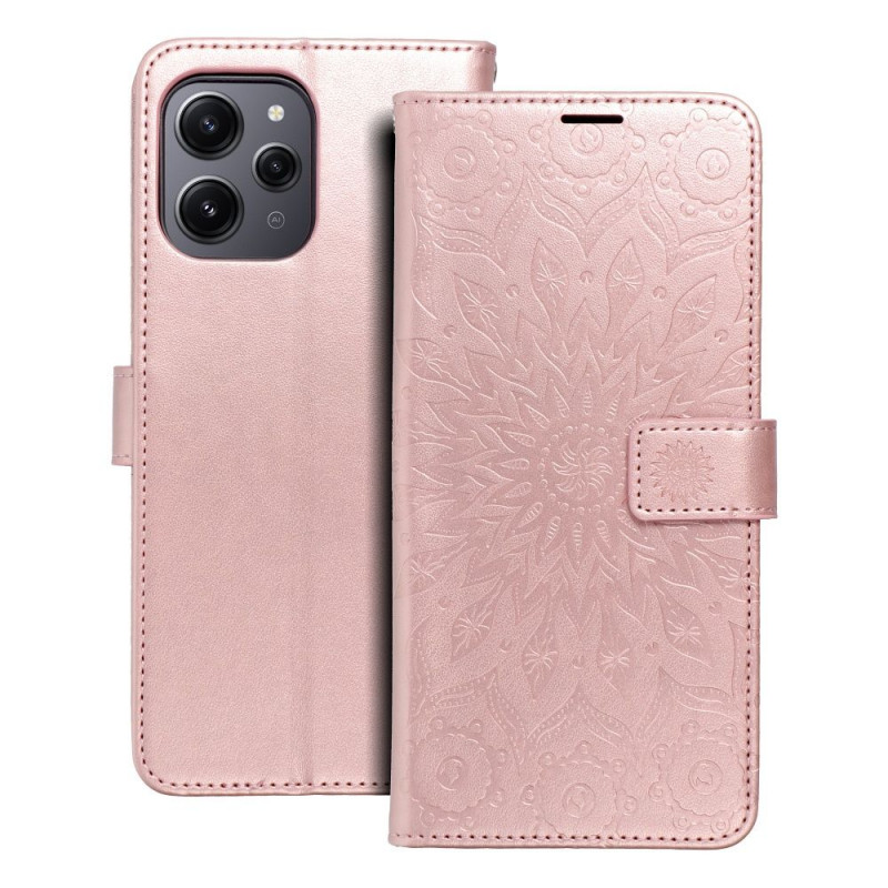 Peněženkové pouzdro MEZZO Book na XIAOMI Redmi 12 Mandala  Růžovo-zlatý