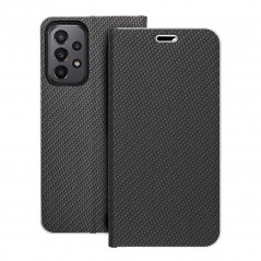 Peněženkové pouzdro LUNA Book Carbon na Samsung Galaxy A23 5G Uhlíkové vlákno, Elegantní  Černý