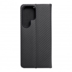 Peněženkové pouzdro LUNA Book Carbon na Samsung Galaxy S23 Ultra 5G Uhlíkové vlákno, Elegantní  Černý