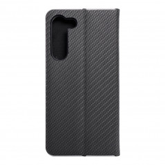 Peněženkové pouzdro LUNA Book Carbon na Samsung Galaxy S23 Plus 5G Uhlíkové vlákno, Elegantní  Černý