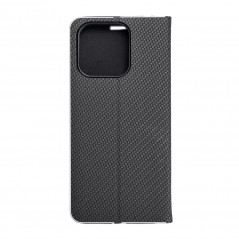 Peněženkové pouzdro LUNA Book Carbon na XIAOMI Redmi 12C Uhlíkové vlákno, Elegantní  Černý