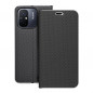 Peněženkové pouzdro LUNA Book Carbon na XIAOMI Redmi 12C Uhlíkové vlákno, Elegantní  Černý