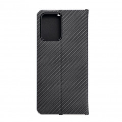 Peněženkové pouzdro LUNA Book Carbon na XIAOMI Redmi Note 12 5G Uhlíkové vlákno, Elegantní  Černý