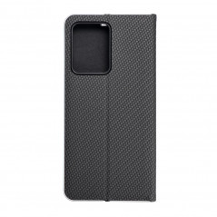 Peněženkové pouzdro LUNA Book Carbon na XIAOMI Redmi Note 12 Pro 5G Uhlíkové vlákno, Elegantní  Černý