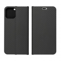 Peněženkové pouzdro LUNA Book Carbon na XIAOMI Redmi Note 12 Pro Plus 5G Uhlíkové vlákno, Elegantní  Černý