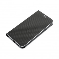 Peněženkové pouzdro LUNA Book Carbon na XIAOMI Redmi Note 12 Pro Plus 5G Uhlíkové vlákno, Elegantní  Černý