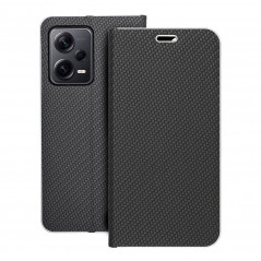 Peněženkové pouzdro LUNA Book Carbon na XIAOMI Redmi Note 12 Pro Plus 5G Uhlíkové vlákno, Elegantní  Černý
