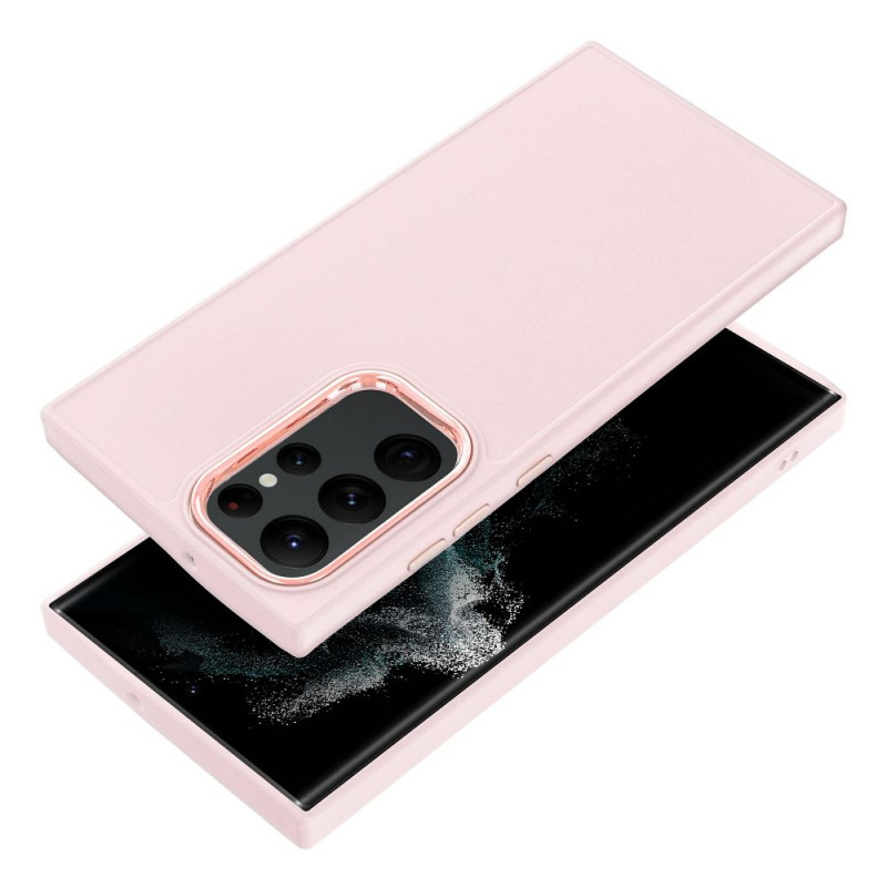 Kryt FRAME na Samsung Galaxy S22 Ultra Elegantní  Pudrově růžový