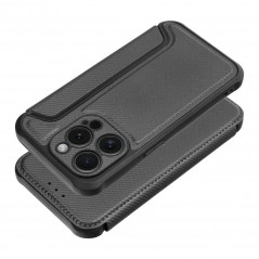 Peněženkové pouzdro Razor Book na Apple iPhone 15 Pro Uhlíkové vlákno, Karbonový vzor  Černý