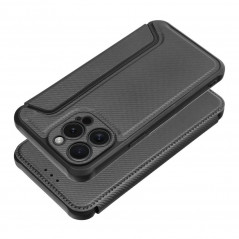 Peněženkové pouzdro Razor Book na Apple iPhone 15 Pro Max Uhlíkové vlákno, Karbonový vzor  Černý